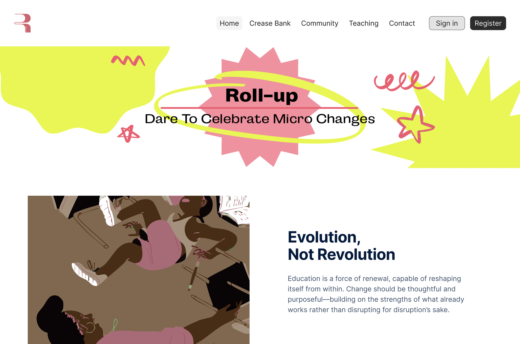 Roll-Up website hero interface